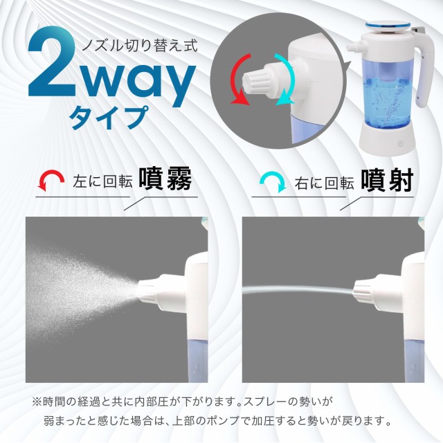 ノズルは噴霧と噴射の2WAY