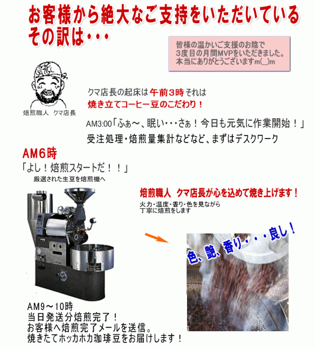 焼きたてコーヒー豆