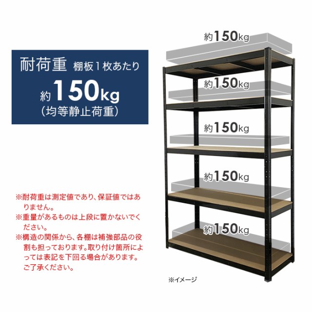 スチール5段ラック 幅120×奥行き45×高さ180cm 耐荷重150kg [RC5