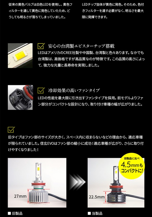 LED H4 H1 H3 H7 H8 H9 H11 H16 HB4 PSX26W 4000LM LEDカラーチェンジ