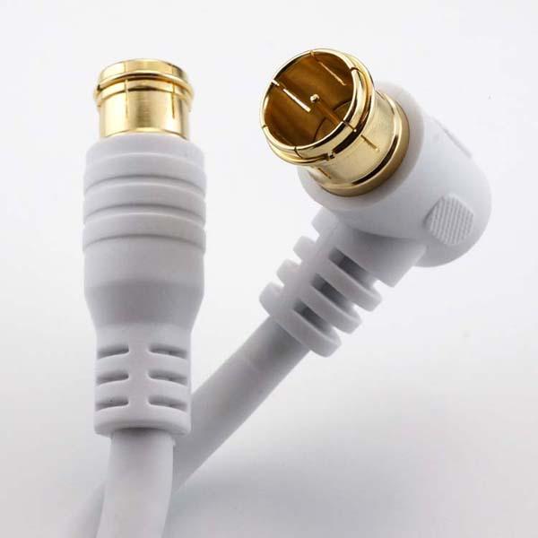 4K8K対応地デジBSflコード同軸ケーブルテレビ接続ケーブルS-4C-FBアンテナケーブル2mL字差込式/差込式コネクタ白ホーリック