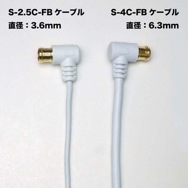 4K8K対応地デジBSflコード同軸ケーブルテレビ接続ケーブルS-2.5C-FB極細アンテナケーブル10mL字差込式／差込式コネクタ白ホーリック 