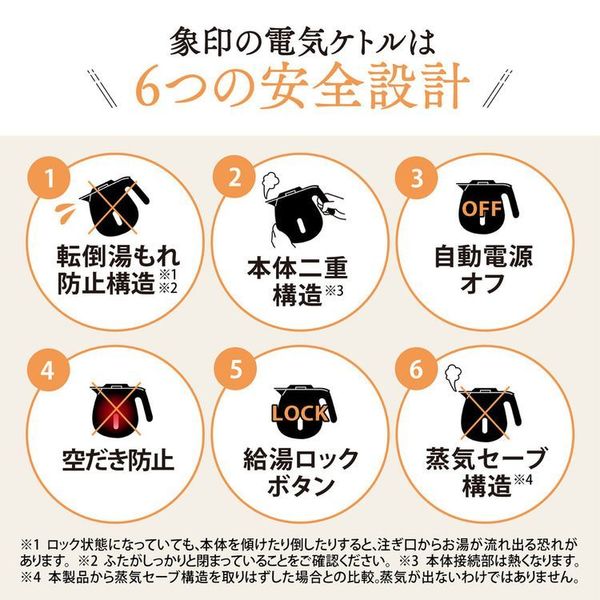 電気ケトルケトルCKSAcksa安全設計コンパクト転倒湯漏れ防止空だき防止ハイパワーすぐ沸く象印電気ケトル0.6L