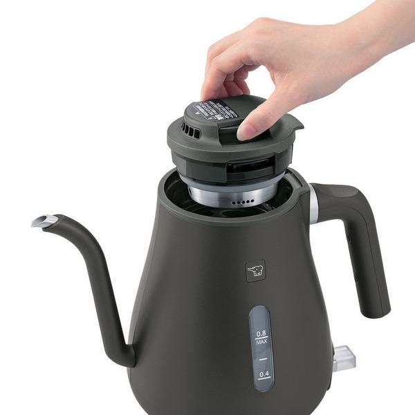 象印CKLA08ckla08ケトルつる口コーヒー安全人気黒ドリップ象印電気ケトルセピアブラック