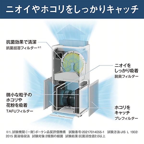 エアクリーナーDAIKIN清潔加湿ニオイ花粉PM2.5パワフル加湿大風量ダブル方式オートルーバーリビング寝室スマホ接続エアクリーナーDAIKIN清潔加湿加湿ストリーマ空気清浄機ダイキン