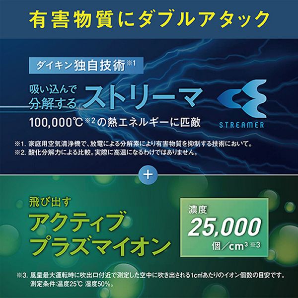 エアクリーナーDAIKIN清潔加湿ニオイ花粉PM2.5パワフル加湿大風量ダブル方式オートルーバーリビング寝室スマホ接続エアクリーナーDAIKIN清潔加湿加湿ストリーマ空気清浄機ダイキン