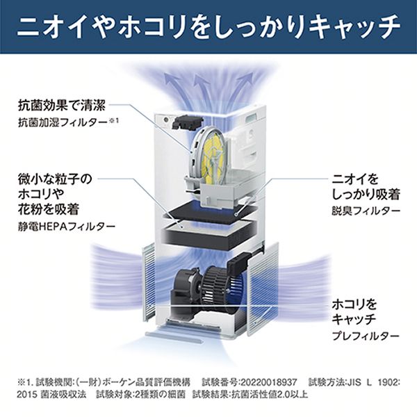 エアクリーナーDAIKINパワフル加湿ニオイ花粉ハウスダストお掃除かんたんダブル方式スリムタワー型寝室子ども部屋ワイヤレスリモコンエアクリーナーDAIKINパワフル加湿加湿ストリーマ空気清浄機ホワイトダイキン 