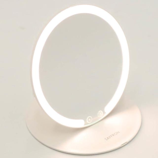 折りたたみLEDミラーミラーLEDフェイス顔ライト照明美容角型折りたたみ【SAFFRON】折りたたみLEDミラー(角型)