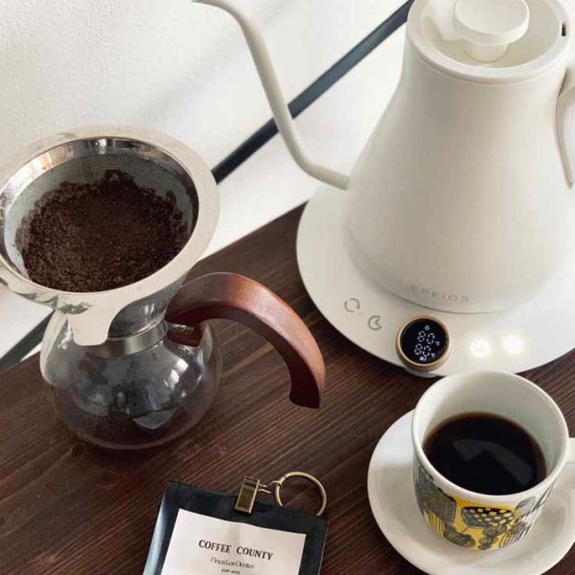 ドリップケトルコーヒーケトルコーヒーポット電気ケトルバリスタ家電批評1℃単位CP001EPEIOSエペイオスEPEIOSFine＆FlowドリップケトルEPEIOS 