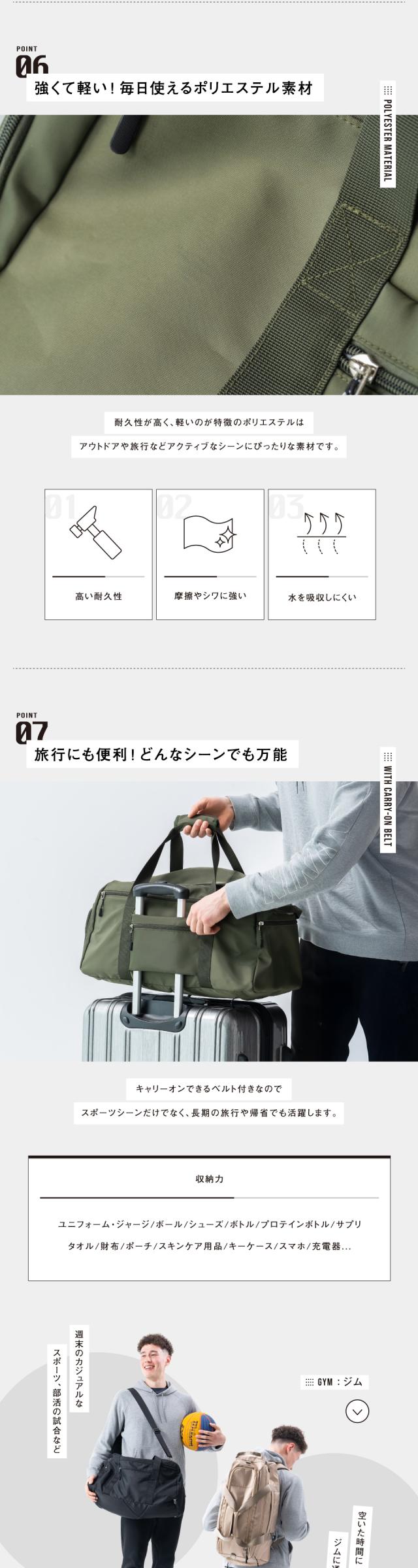 250701 ポリエステル 3WAY スポーツボストンバッグ