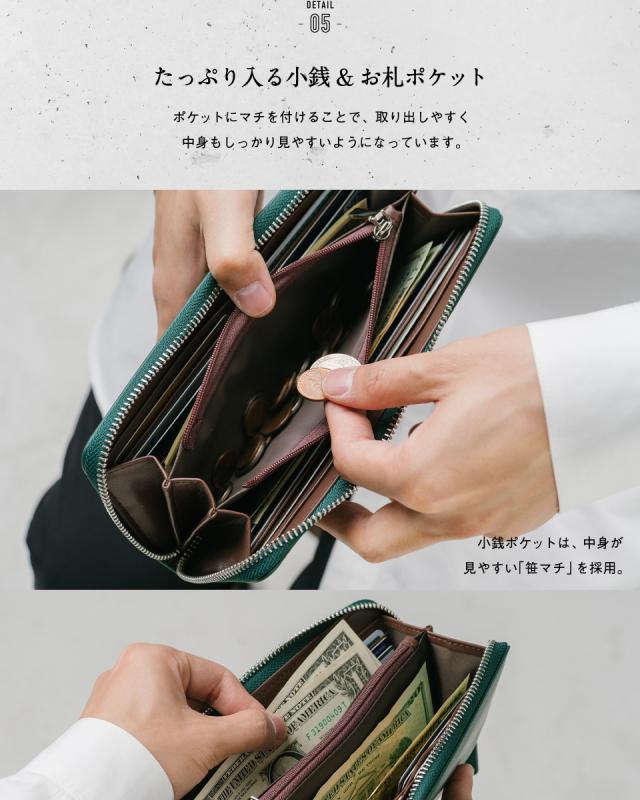 長財布 メンズ 本革 スキミング防止機能 財布 イタリアンレザー ラウンドファスナー レザー