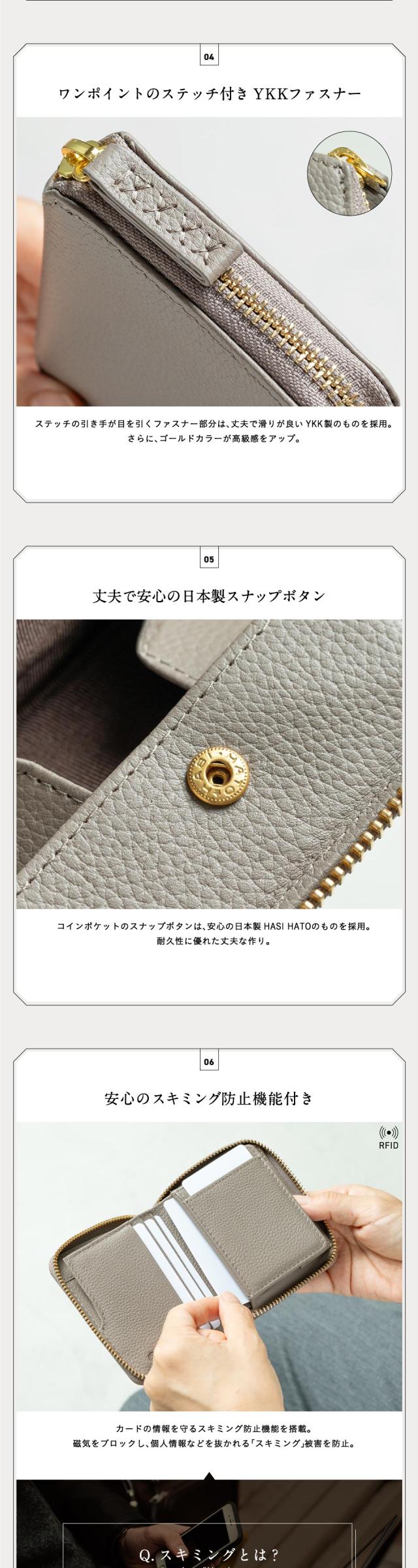 cs-20 牛革 シュリンクレザー YKKラウンドファスナー ボックス型小銭入れ 二つ折り財布