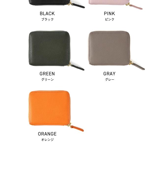 cs-20 牛革 シュリンクレザー YKKラウンドファスナー ボックス型小銭入れ 二つ折り財布