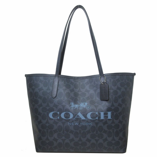 【新品】コーチ バッグ トートバッグ COACH シグネチャー ロゴ シティ トート 肩掛け A4収納可能 CP074 SVN2V(デニム×ミッドナイトネイビー)アウトレット レディース SIGNATURE CITY TOTE