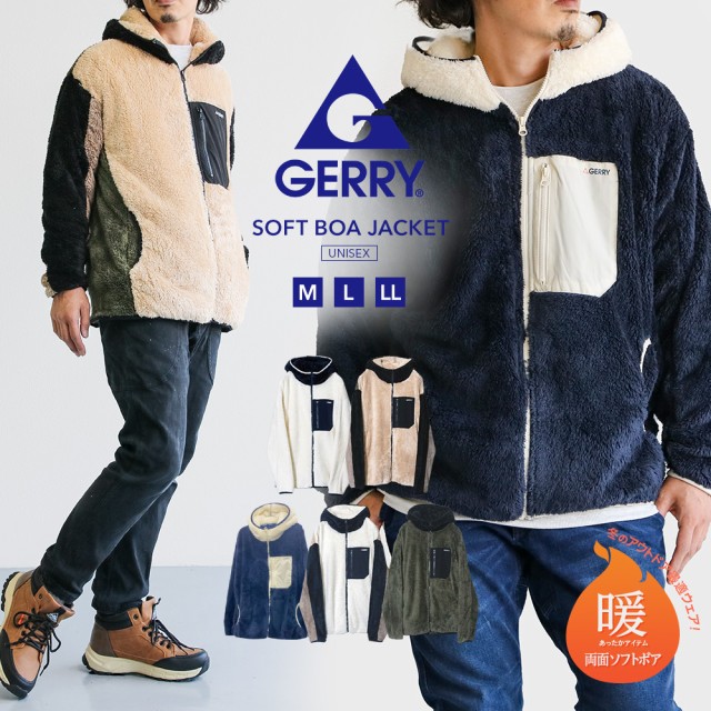 gerry フーデッド ジャケット メンズ 冬 ボアパーカー ふわふわ