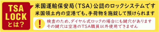 TSA LOCKシステム/TSAロックは、米国連邦航空省運輸保安局公認の鍵です。