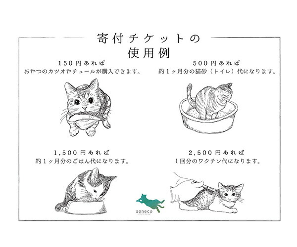 waji aoneco 寄付チケットについて