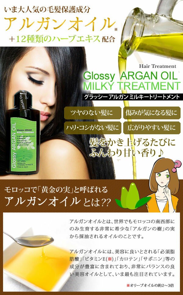 完売】 トリートメント グラッシー 日本製 洗い流さないヘアトリートメント アルガンオイルトリートメント 120ml トリートメント、ヘアパック