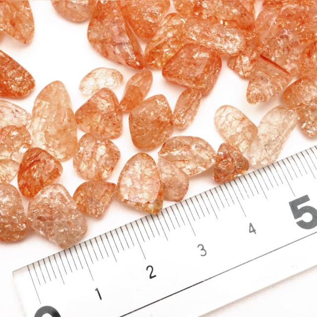 クラック 水晶 さざれ石 100g 爆裂水晶 オレンジ 橙色 高品質の通販は 