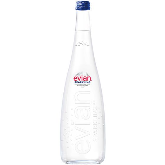 evian エビアン スパークリング グラスボトル 発泡 瓶 750ml