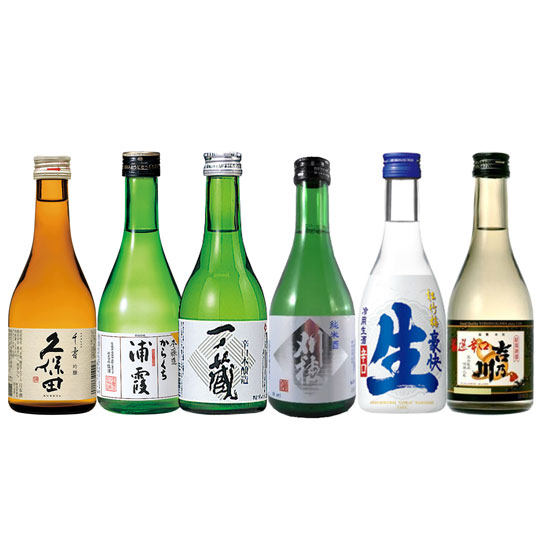 日本酒 飲み比べセット  久保田、浦霞、一ノ蔵、刈穂、松竹梅、吉乃川 300ml 6本セット