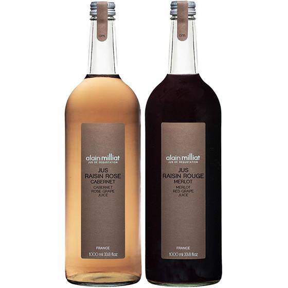 アラン・ミリア カベルネ・ソーヴィニヨン種 ロゼグレープジュース &メルロー種 赤グレープジュース 1000ml 2本セット