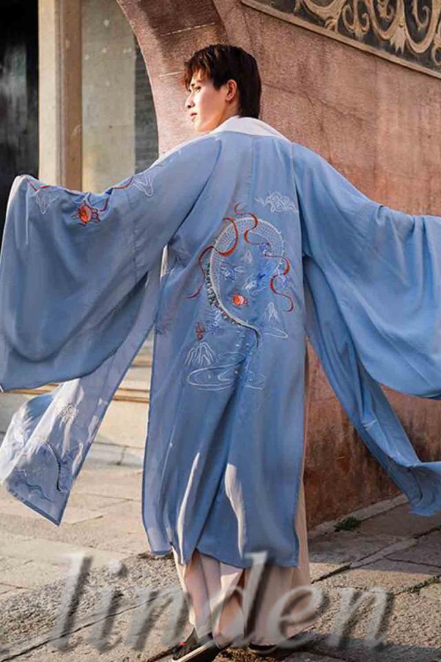 大きいサイズあり 漢服 唐装 侠客 漢元素 刺繍 男装 青 スカート コス服 中華服 写真撮影 コスプレ かっこいい 3点セット 大きいサイズあり 漢服 唐装 侠客 漢元素 刺繍 男装 青 スカート コス