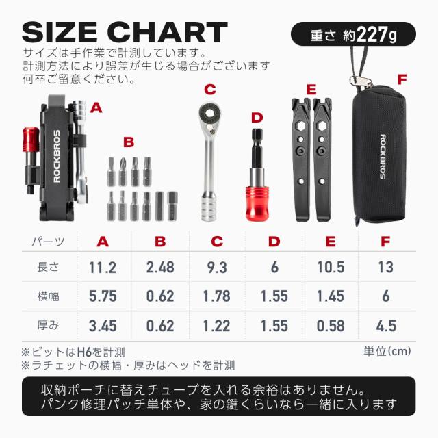 タイヤレバーつき携帯マルチツール