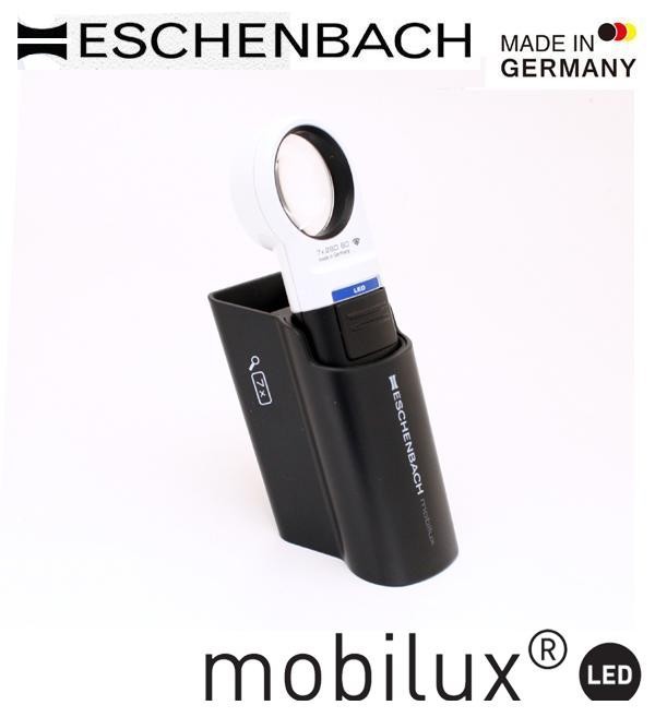 ESCHENBACH ルーペ mobiluxLED+mobase LEDワイドライトルーペ&専用スタンド 50×75mm(3.5倍) 151