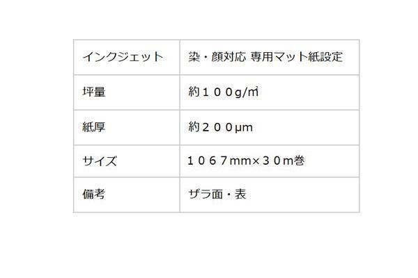 TANOSEE インクジェット用和紙 奉書紙・自然色 610mm×30m 2インチ紙管