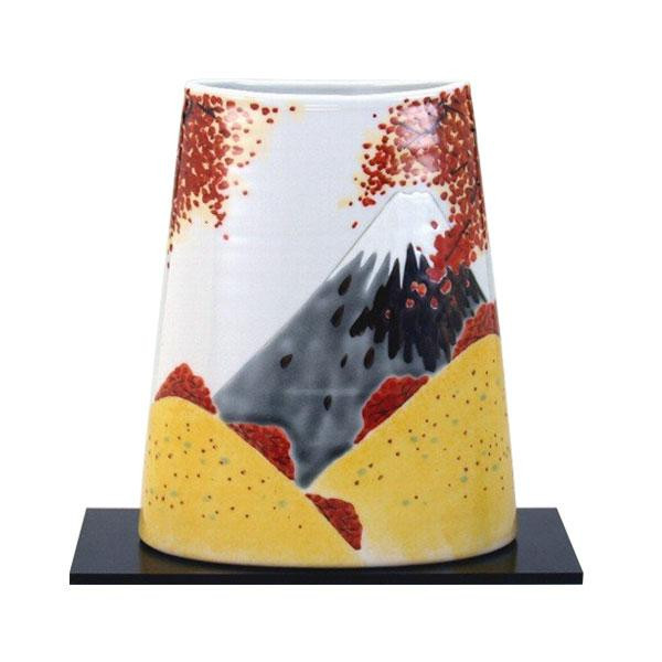 新規購入 九谷焼 良則作 8号花瓶 秋の富士 N172 02 お気にいる Bayounyc Com