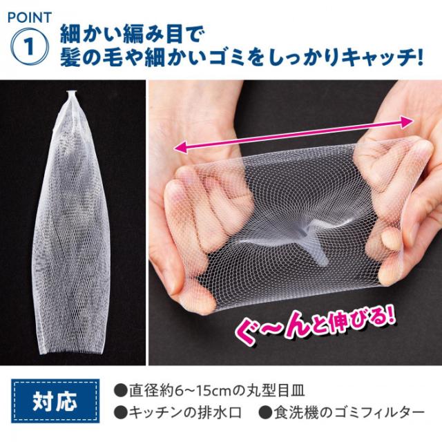 編み目が細かく、よく伸びる!直径約6〜15cmの丸形目皿に対応