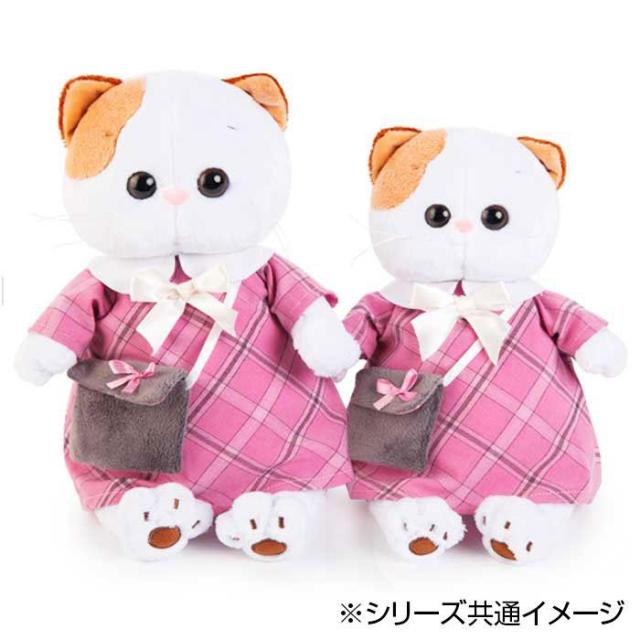 ピンクのチェック柄ワンピース Basa Lk24 007 Budi ねこ ヴェルフ ぬいぐるみ 通販 24cm Li Li Dogexhibitor Com