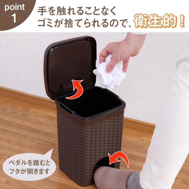 手を触れることなくゴミが捨てられるから衛生的
