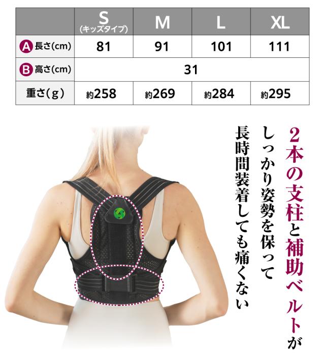 猫背矯正 適応サイズ