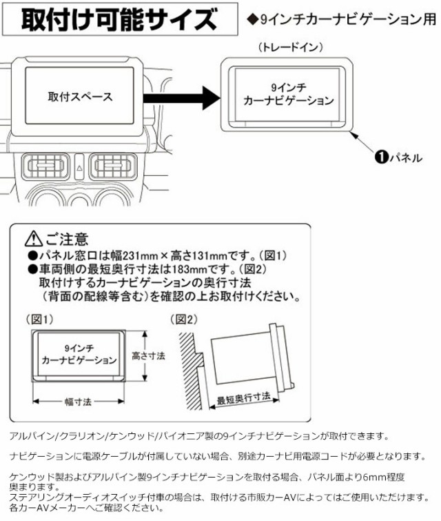 スズキ ジムニー/ジムニーシエラ用 H30/7~現在 JB64W JB74W【9インチナビ取付キット】パネル/取り付け/ TBX-S002の通販はau  PAY マーケット - パネル王国 | au PAY マーケット－通販サイト