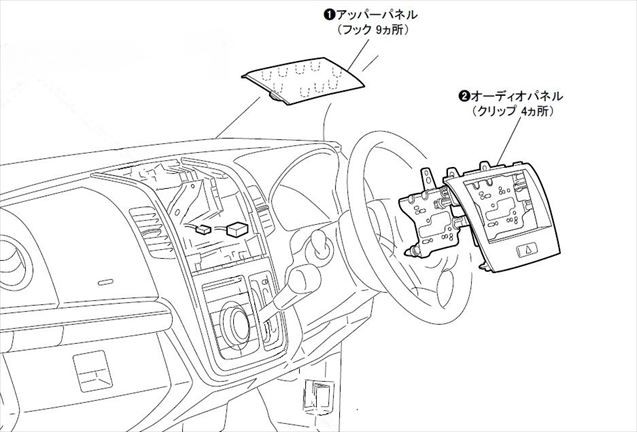 配線付 スズキ ワゴンRスティングレー (MH23S) H20~H24 2DINナビ取付