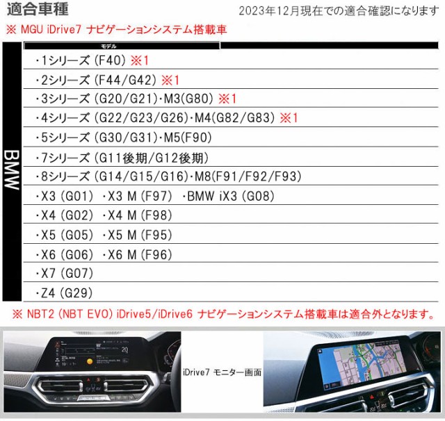 BMW X3 (G01) X3M(F97) TVキャンセラー MGU iDrive7ナビゲーション ...