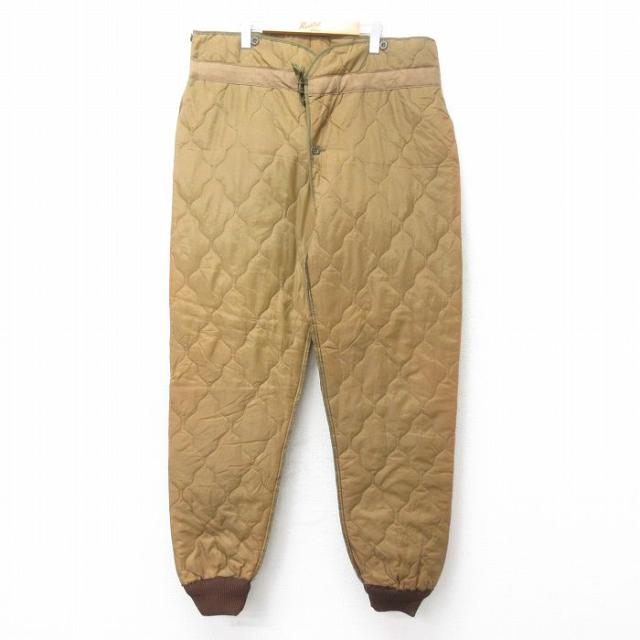 古着 ミリタリー キルティング ライナー パンツ メンズ 90年代 90s M-