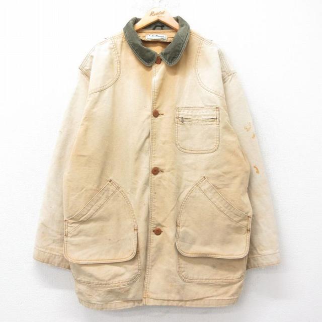 古着 エルエルビーン 長袖 カバーオール メンズ 80年代 80s 襟コーデュロ