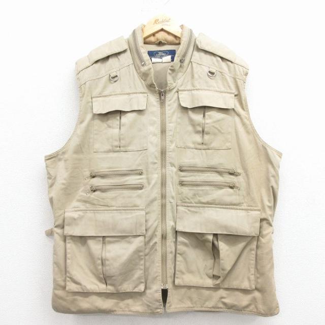 古着 ハンティング ベスト メンズ 90年代 90s 大きいサイズ ベージュ 2