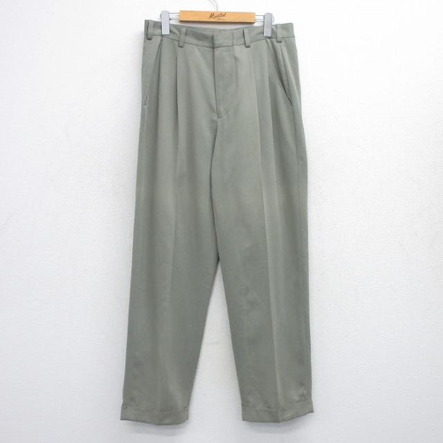 古着 IZOD スラックス パンツ メンズ ゴルフ 緑系 25dec04 中古