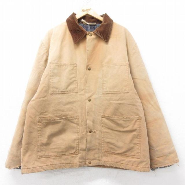 古着 リバティ 長袖 カバーオール メンズ 90年代 90s ダック地 襟コーデ
