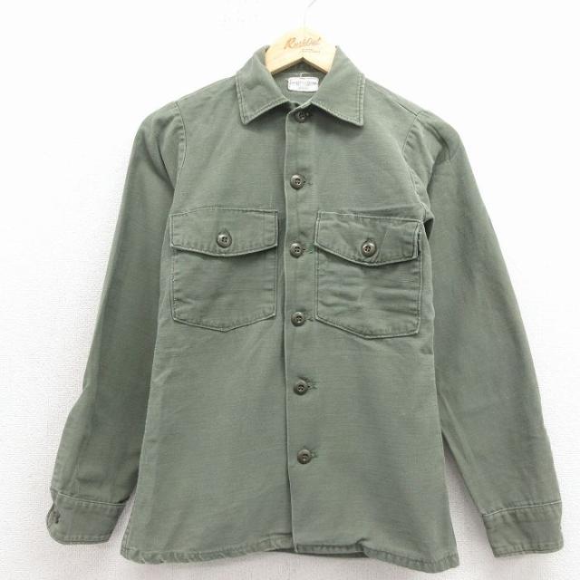 古着 長袖 ビンテージ ミリタリー シャツ キッズ ボーイズ 子供服 70年代 