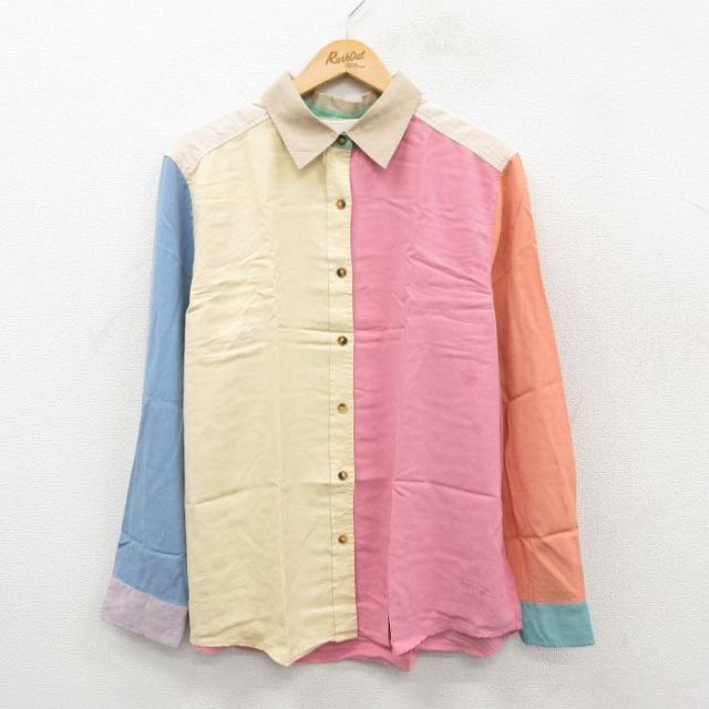 古着 オービス 長袖 シャツ レディース 00年代 00s ワンポイントロゴ マ