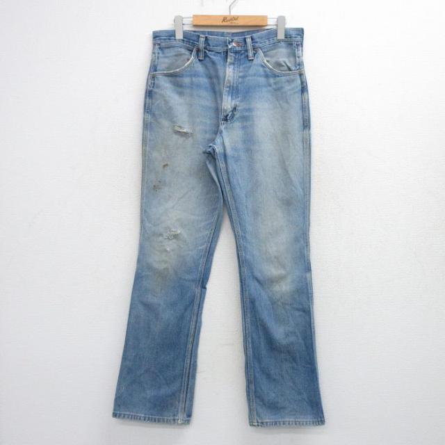 古着 ラングラー ジーンズ メンズ 80年代 80s ヒゲ USA製 紺 デニム