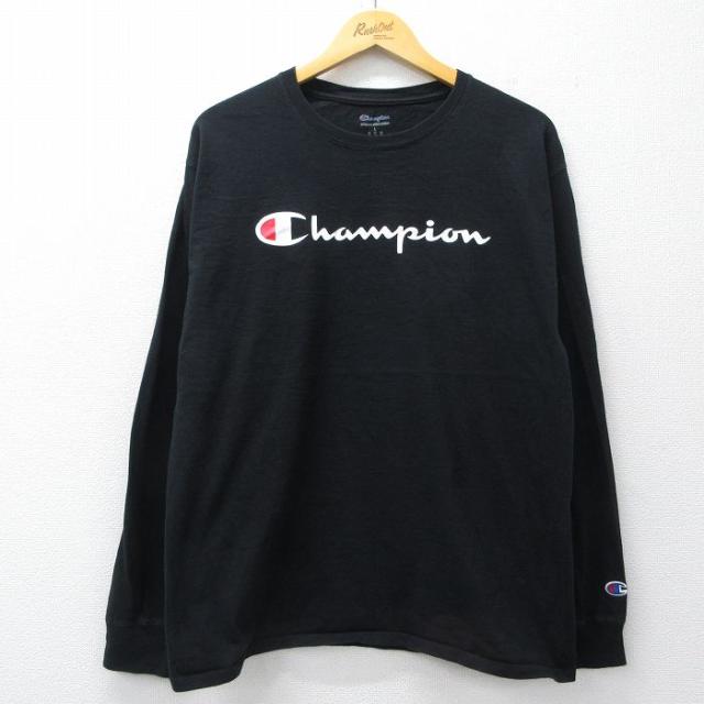 古着 チャンピオン champion 長袖 Tシャツ メンズ ビッグロゴ クルー