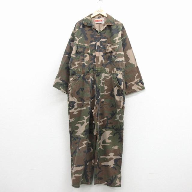 古着 長袖 ハンティング ベイカー ツナギ メンズ 90年代 90s 大きいサイ