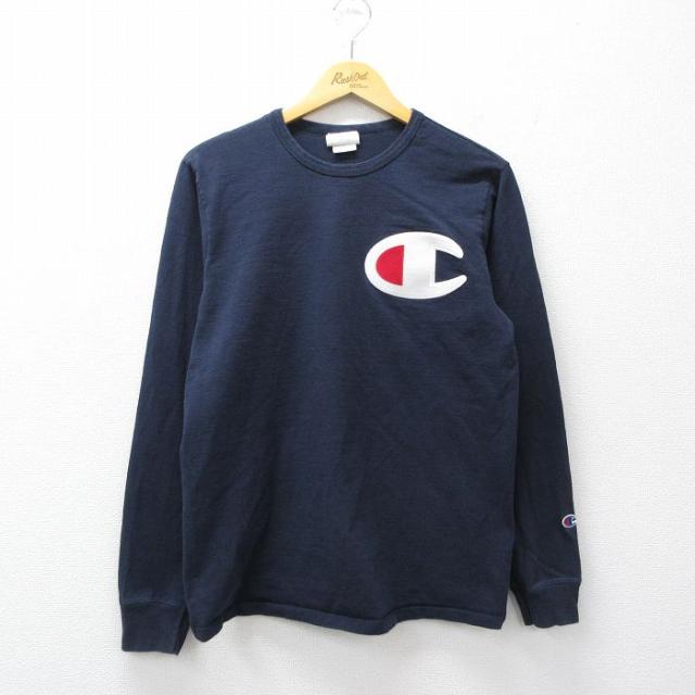 古着 チャンピオン champion 長袖 Tシャツ メンズ ビッグロゴ コット