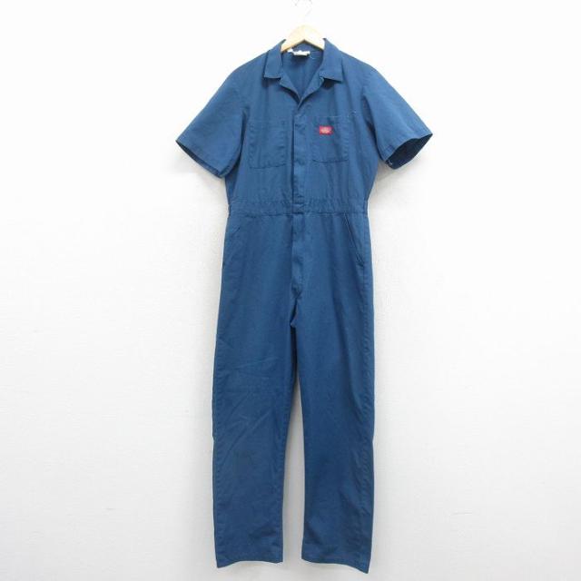 古着 ディッキーズ 半袖 ワーク ツナギ メンズ 90年代 90s 開襟 オープ